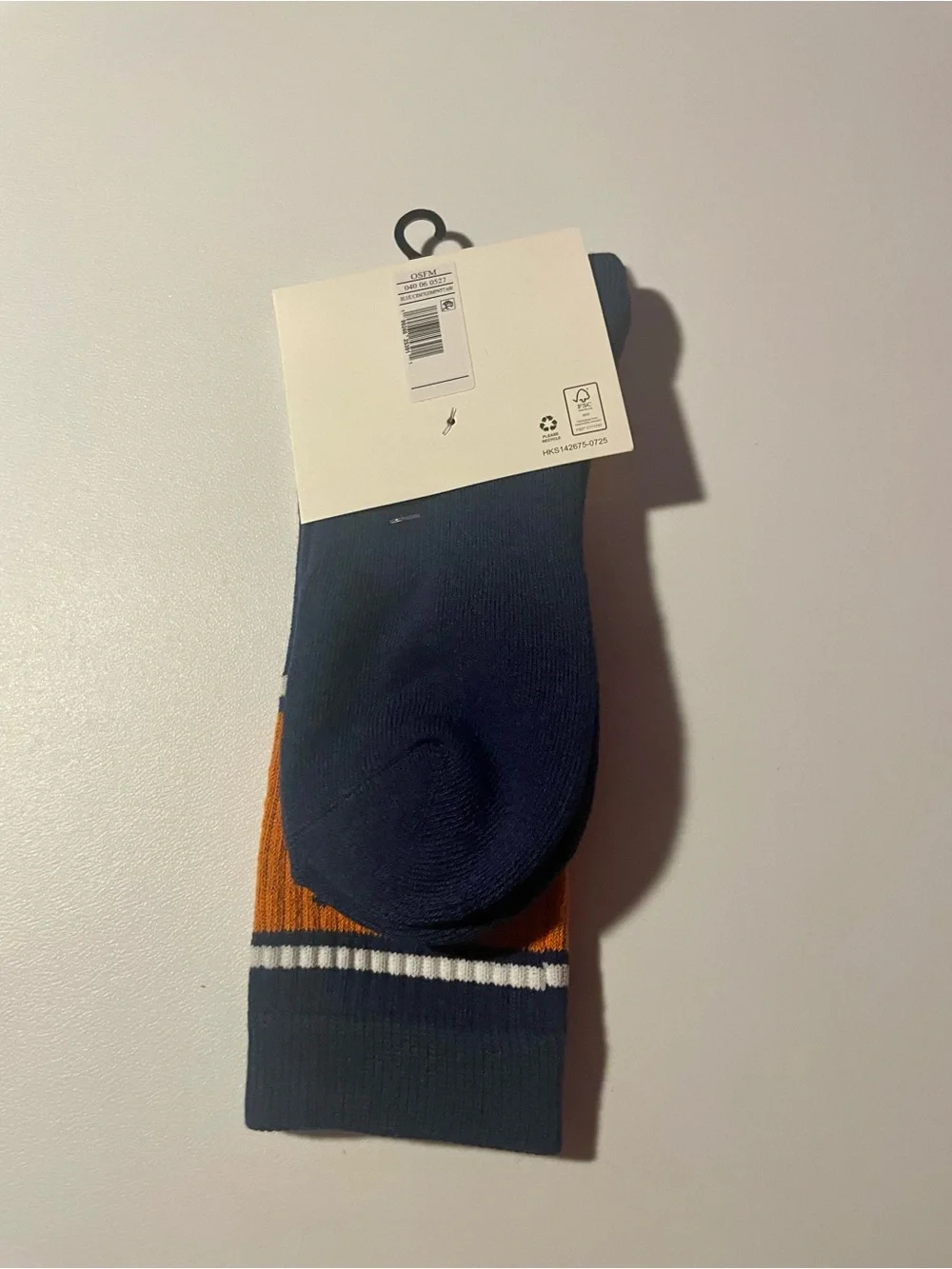 NWT Peanuts Snoopy Baseball Navy Orange Unisex Varsity Crew Socks Size 10-13